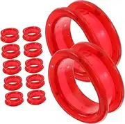12pcs Dog Grooming Scissor Rings Pet Shears Silicone Finger Protectors Tool Set Red
