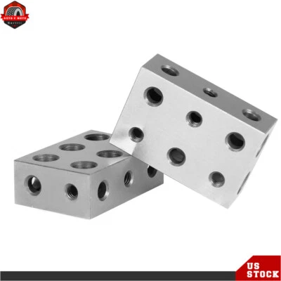 1 Matched Pair 11 Holes 1-2-3 Blocks .0001" Machinist 123 Ultra Precision New