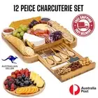 Bamboo Charcuterie Cheese Board Set W/ Knife & Accessories + Fruit Platter Board