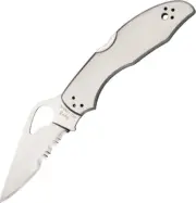 NEW Byrd Meadowlark 2 Lockback. Satin part serrated Folding Knives