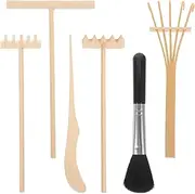 FELTECHELECTR 1 Set Zen Garden Tools Rake Zen Garden Accessories Desk Garden Tools Table Ornament Garden Supplies Garden Sandbox Tools Zen Garden Kit Garden Sand Tools Suite Bamboo Miniature