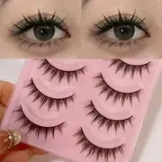Mogugu - Set of 5 Pairs: Volume Crisscross False Eyelashes 056 - Black - One SIze