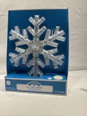Holiday Time 11.75 Snow Flake Color Changing LED Tree Topper New