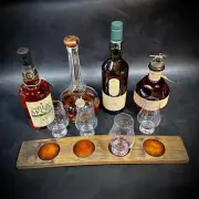 Whiskey Tasting flight One of a kind oak and leather tasting and Glencarin glass