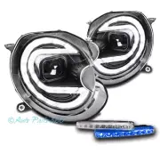 Fit 07-15 Mini Cooper Xenon LED Tube Projector Black Headlight w/Blue DRL Signal (for: Mini)