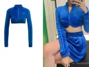Adidas x Jeremy Scott Blue Velvet Track Top Size M