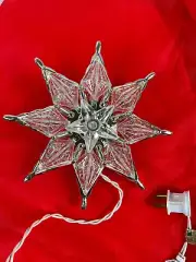 North Clear White Light Electric 8-Point Star Christ Christmas Tree Topper 7.5"