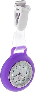 [WOFASHPURET] Breast Watch Clip Clip Watch Digital Professional Nurse Clock Retractable Digital Clock Nurse Badge Reel Timer Women Females Number Woman Second Secondhand Purple Liner Alloy