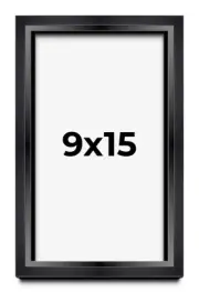 9x15 Shadow Box Frame Black | 1.25 inches Deep Real Wood Contemporary Shadowbox
