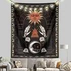 Sun Tapestry Moon Tapestry Vertical Black Tapestry Wall Decorations 51.2x59.1in