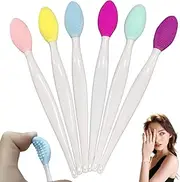 6PCS Silicone Face Scrubber, 5.7 Inch Soft Non-slip Double-Sided Massage Pore Cleansing Brush, Face Wash Brush for Gentle Exfoliating