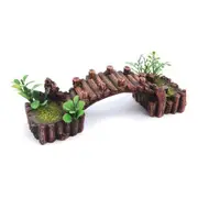 Kazoo Log Bridge with Plants Small Fish Tank Ornament