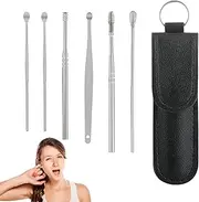 Ear Wax Removal Tool | Stainless Steel Earwax Remover,6-Piece Ear Wax Picking Tool Set for Adults, and Spring Earplugs Puchen