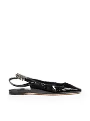 Black Patent Embellished Slingbacks
