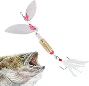 Spinner Baits for Bass Fishing - Sequin Lure with Feather Treble Hook - Spinnerbait Fishing Accessories Tools, Long-Distance Casting for Freshwater Saltwater