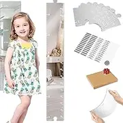 Growth Chart Mirror, Growth Chart Mirror for Wall, Mirror Growth Chart for Wall, Children'S Growth Chart Mirror, Puzzle Mirror Growth Chart, Foldable Height Measuring Mirror, Bedroom Wall Decor (1pcs)