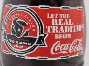 HOUSTON TEXANS FOOTBALL - Coca Cola Bottle - Celebrating the Inaugural Season