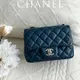 [二手] CHANEL Mini Coco 17 方胖子 深霧霾藍銀扣