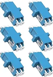 VANDESAIL LC Fiber Optic Adapter, 6 Pack LC to LC Fiber Coupler Duplex Singlemode (SM) Fiber Optic Cable Adapter LC-LC Duplex Single Mode OS2 /OS1 Connector