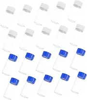 MUCKLILY 20 Pcs Cylinder Reagent Bottles Glass Sample Seal Bottles with Caps for Laboratory Use and Chemical Storage