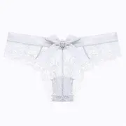 [FARZAH] Women Panties Female Underwear Lace Thongs Women Sexy Panties Women G String Seamless Panties Underwear T- Back Thong Transparent Panties(White,Large)