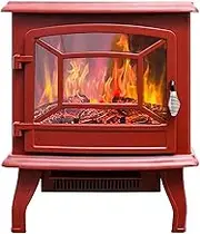 Electrical Fireplaace Heating Stove Portable Electric Stove Heater Fireplace with 3D Log Wood Burning Flame Effect & 2 Heat Settings- Portable Space Heater 1600W Outdoor Patio Heating,Practical