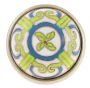 (12 Pack) 1-5/8" Cloisonn? Dynasty Knob White with Brushed Satin Pewter