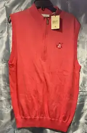NWT Donald Ross Pink Polo Vest Pull Over/zip size M womens