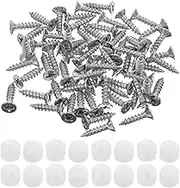 SEWACC Self Tapping Screws Set 200pcs Hinge Dowels Inserts for Cabinet Drawer Bedside Table Plastic Stainless Steel