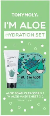 Tony Moly: I'm Aloe Hydration Set (2 x Masks + Cleanser)