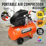 Air Compressor Tank 50L 3HP Electric Portable Inflator Direct Drive Pump Wheels