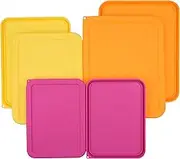 VIOTIIN 3 Cup 6 Cup 11 Cup Rectangle Silicone Storage Cover Lids Replacement for Pyrex 7210-PC, 7211-PC, 7212-PC Glass Bowls, (Container not Included) 6 Pack, Microwave, Dishwasher and Freezer Safe
