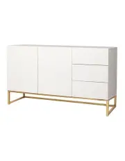 [Levede] Automatic Spring Drawers Sideboard Buffet Cabinet in White