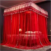 Four Poster Bed Canopy Princess Bed Curtain Canopy for Girls Bed Decoration Luxurious Elegant 3 Openings Mosquito Net for King Size Bed and Large Queen Size Bed(Size:150×200×200cm,Color:C)