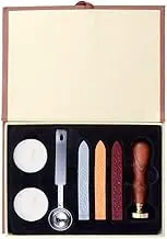 Belmaks 7pcs Harry Potter Wax Stamp Seals Kit with Vintage Seal Wax Stamp Hogwarts for Postcard Stamps Invitation Letters Gifts and Letter Stamps Envelope Wax Seal Stamp Wooden Stamp Set Wax Seal