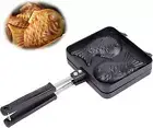 Japanese Taiyaki Fish Shaped Waffle Maker Pan Mold 2 Cast Bakeware with 2 Sides
