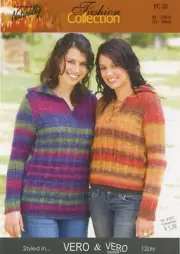 Naturally Hand Knit Yarns Knitting Pattern FC32 Cropped or Standard Sweaters