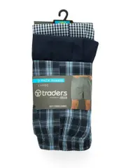 3 Pack Elastic Waist Boxer Short Blue