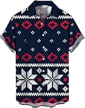 Casual Tee Christmas Tree Snow Print Short Sleeve Shirt