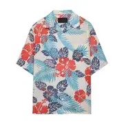 [Prada] Prada Floral Shirt M WHITE/BLUE
