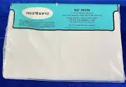 New Marlboro No Iron White One Full Flat Sheet 130 Threads Polyester/Cotton