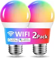 A19 Smart Light Bulbs Compatible with Alexa: E27 60W Equivalent 800LM RGBCW Wifi