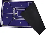 Poker Mat Folding Portable Rubber Table Top Layout for Game Nights Non Slip Design Fit for Various Table Enhances Gaming Atmosphere for Home Entertainment Blue