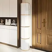 360 degree rotating metal shoe cabinet with multiple tiers for space-saving entryway storage