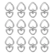 12 Pcs Spades Keychain Clip Spades Swivel Key Ring Snap Hook Clips Silver