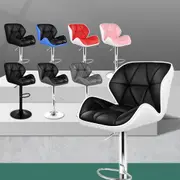 ALFORDSON Bar Stools Willa Kitchen Swivel Chair Gas Lift Leather Seat x2