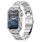 Smart Bracelet With Sleep Detection And Steel Strap Bt5.2 Silver Activity Trackers