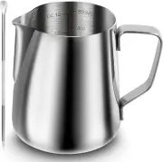 Milk Frothing Pitcher, Espresso Steaming Pitcher 12Oz,Espresso Machine Accessori