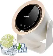UOEPOWA Silent Desktop Fan, 4000mAh Rechargeable Desk Fan, Min 35dB, Max 10H Working Time, 100 Adjustable Speeds Digital Display Table Fan for Bedroom/Outdoor/Camping/Home/Office(with Dust Cover)