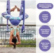 YB Practice is Everything Yogabody Yoga Trapeze Ceiling Hooks GR/BL NEW PURPLE